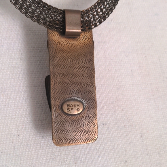 Artisan Marjorie Baer SF Modernist Brass Pendant Necklace - Picture 4 of 4